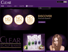 Tablet Screenshot of clearhaircare.com